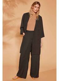 Pantalon larg negru VILA femme
