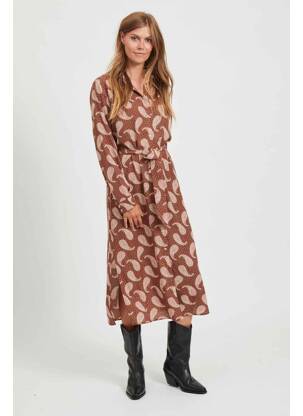 Rochie midi maro VILA femeie