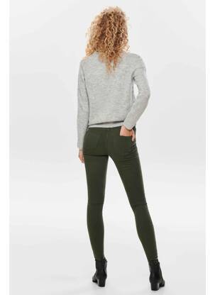 Pantalon slim verde ONLY femeie