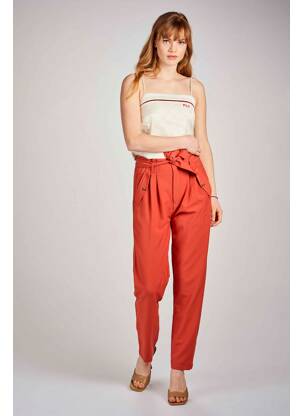 Pantalon larg roșu JACQUELINE DE YONG femeie