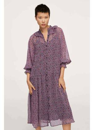 Rochie midi roșu MANGO femeie