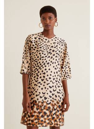 Rochie scurtă maro MANGO femeie