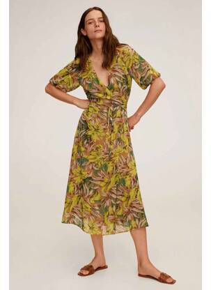 Rochie lungă galben MANGO femeie