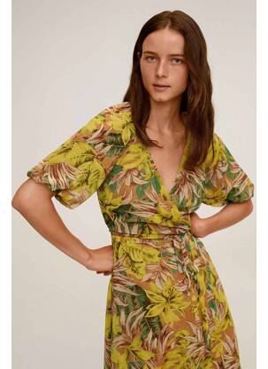 Rochie lungă galben MANGO femeie