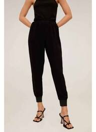 Pantalon larg negru MANGO femme