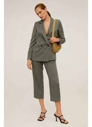 Pantalon 7/8 verde MANGO femme