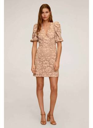 Rochie midi bej MANGO femeie