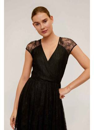 Rochie lungă negru MANGO femeie