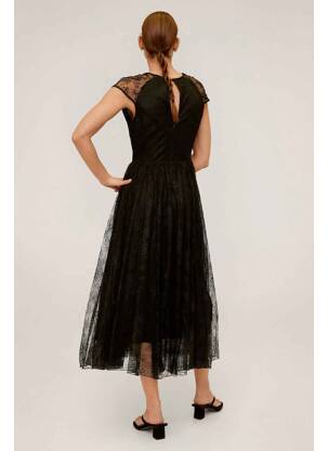 Rochie lungă negru MANGO femeie