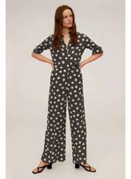 Salopetă-pantalon negru MANGO femme