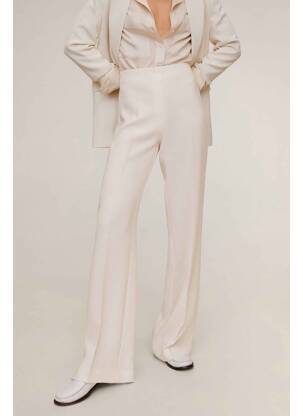 Pantalon larg bej MANGO femeie
