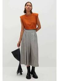 Pantalon trei sferturi gri MANGO femme