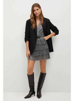 Rochie midi argintiu MANGO femeie