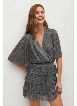 Rochie midi argintiu MANGO femeie