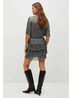 Rochie midi argintiu MANGO femeie