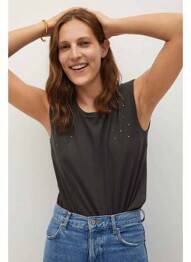 Tricou gri MANGO femme