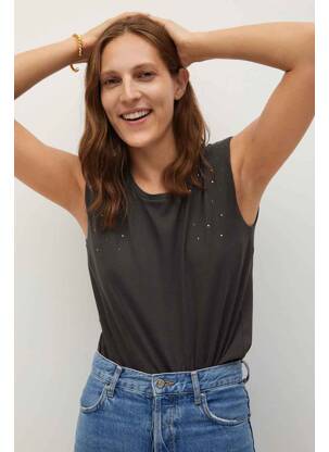 Tricou gri MANGO femeie
