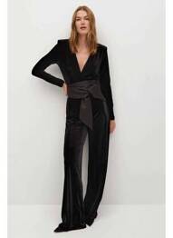 Salopetă-pantalon negru MANGO femme