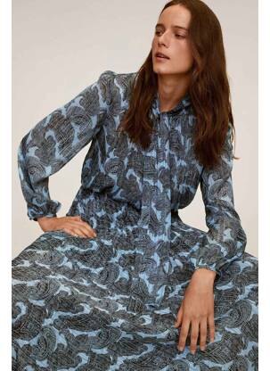 Fustă lungă albastru MANGO femeie