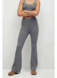 Pantalon evazat gri MANGO femme