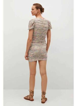 Rochie scurtă roz MANGO femeie