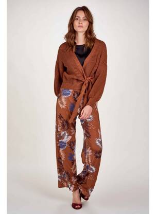 Pantalon drept bej TERRA DI SIENA femeie