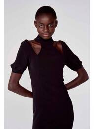 Rochie midi negru ASTRID BLACK LABEL femeie
