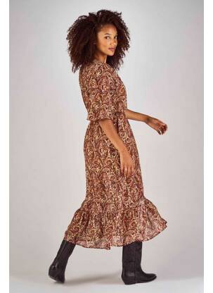 Rochie midi maro CLOUDS OF FASHION femeie