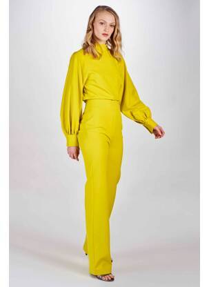 Pantalon galben DEUX. BY ELINE DE MUNCK femeie