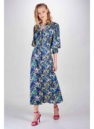 Rochie lungă albastru DEUX. BY ELINE DE MUNCK femeie