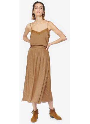 Fustă lungă maro LE TEMPS DES CERISES femeie