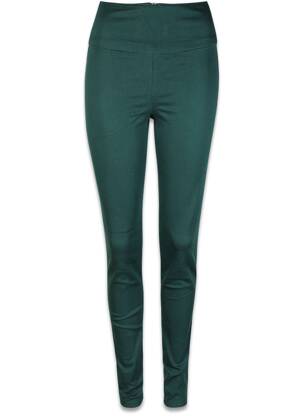 Pantalon slim verde PIECES femeie