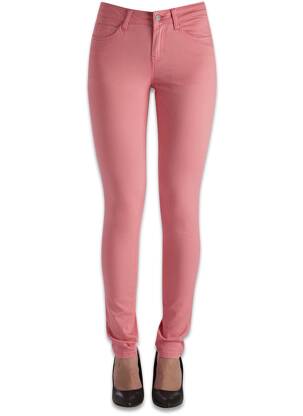 Blugi cu croială slim roz PIECES femeie