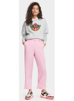 Pantalon larg roz SCOTCH & SODA femeie