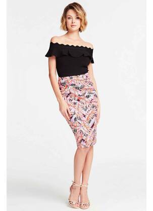 Fustă midi violet GUESS femeie