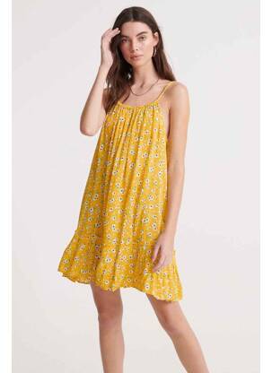 Rochie scurtă galben SUPERDRY femeie