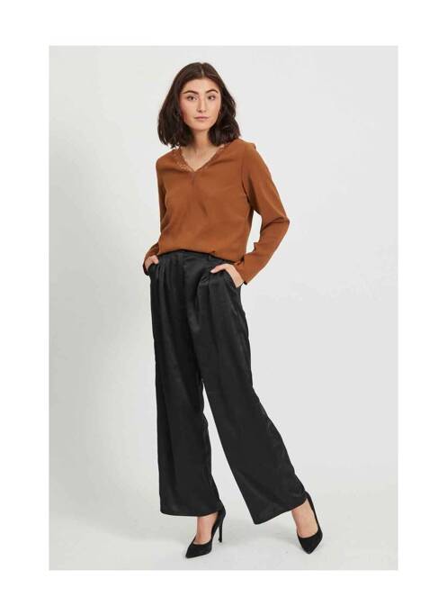 Pantalon larg negru VILA femeie
