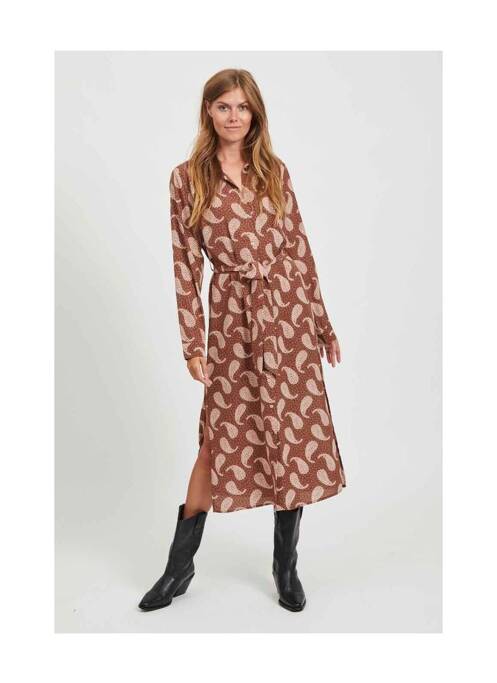 Rochie midi maro VILA femeie