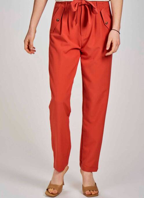 Pantalon larg roșu JACQUELINE DE YONG femeie