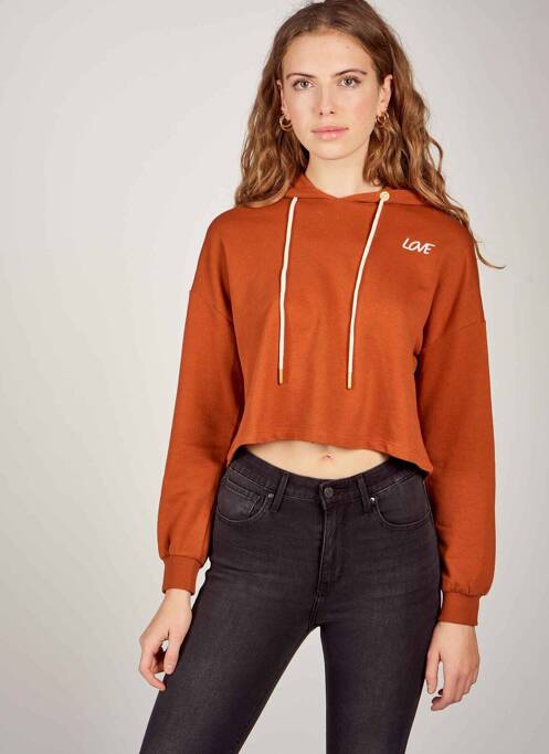 Hanorac cu glugă maro ONLY femeie