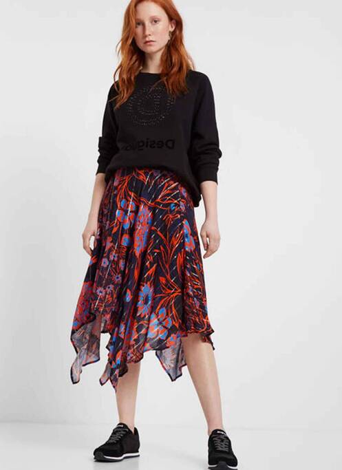 Fustă midi albastru DESIGUAL femeie