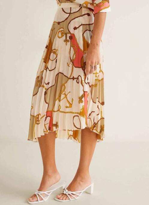 Fustă midi alb MANGO femeie