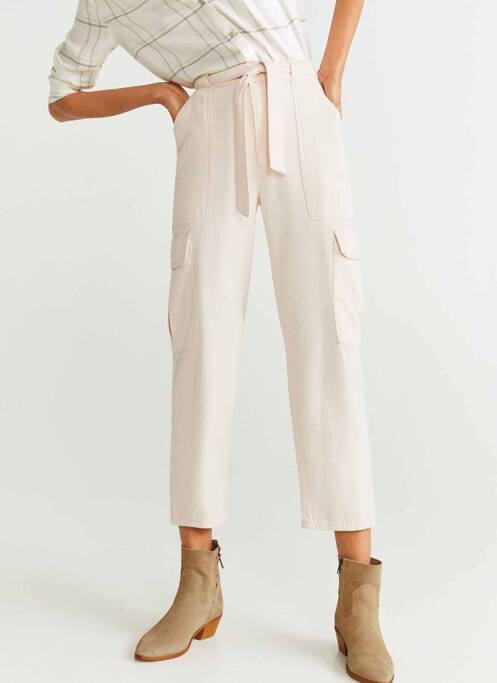 Blugi cu croială dreaptă alb MANGO femeie