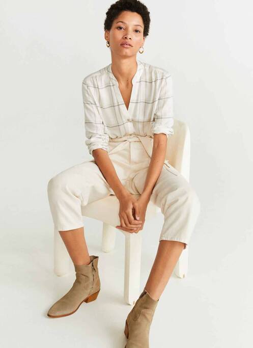 Blugi cu croială dreaptă alb MANGO femeie