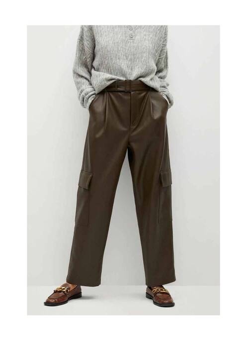 Pantalon larg bej MANGO femeie