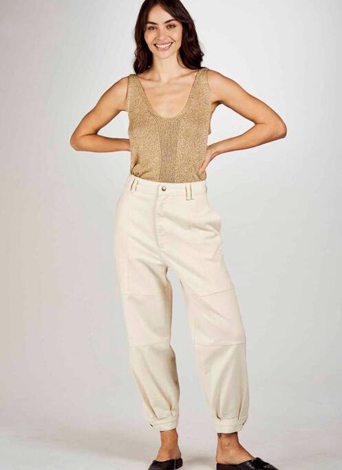 Pantalon drept bej ASTRID BLACK LABEL femeie