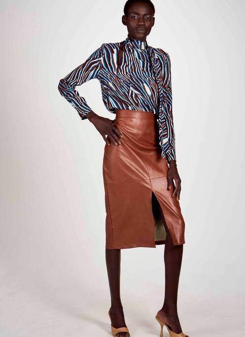 Fustă lungă maro ASTRID BLACK LABEL femeie