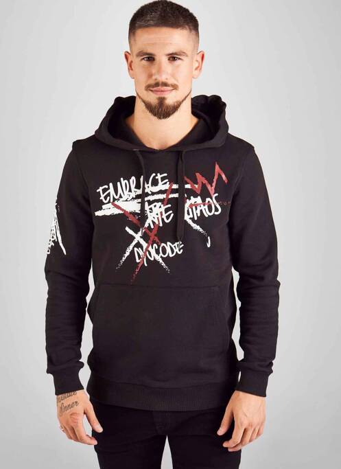 Hanorac cu glugă negru DYJCODE BY DENNIS PRAET  bărbat