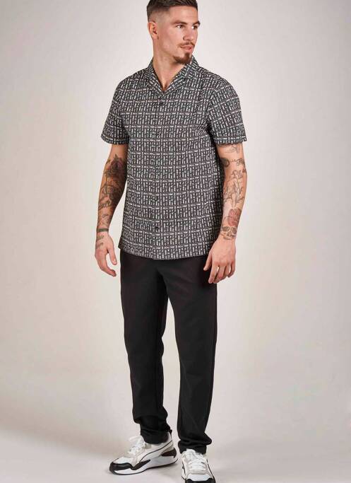 Cămașă cu mâneci scurte negru DYJCODE BY DENNIS PRAET  bărbat