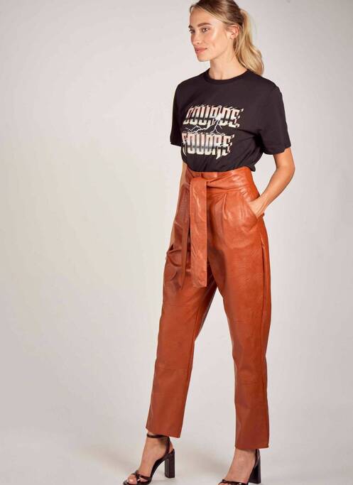 Pantalon drept maro FOUDRE BY AURELIE VAN DAELEN femeie